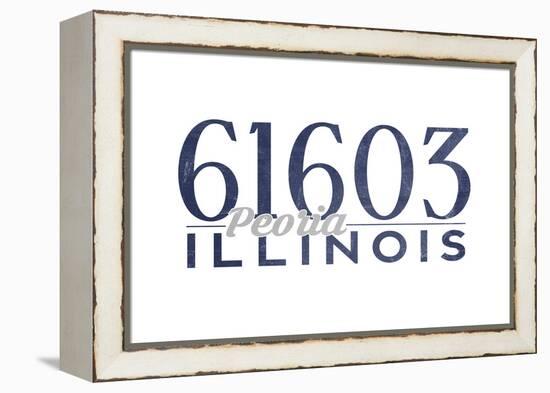 Peoria, Illinois - 61603 Zip Code (Blue)-Lantern Press-Framed Stretched Canvas