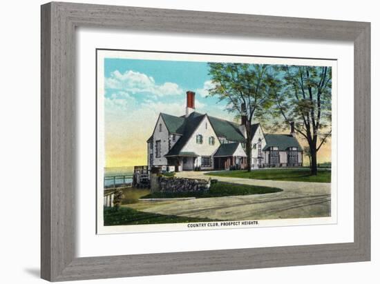 Peoria, Illinois, Exterior View of the Country Club at Prospect Heights-Lantern Press-Framed Art Print