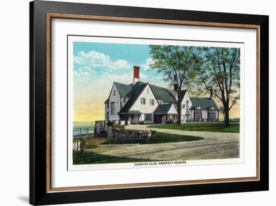 Peoria, Illinois, Exterior View of the Country Club at Prospect Heights-Lantern Press-Framed Art Print