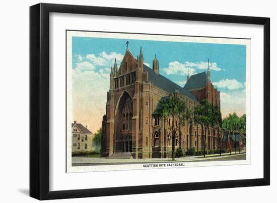 Peoria, Illinois, Exterior View of the Scottish Rite Cathedral-Lantern Press-Framed Art Print