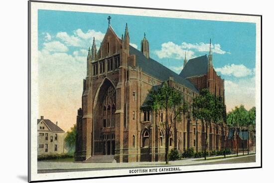 Peoria, Illinois, Exterior View of the Scottish Rite Cathedral-Lantern Press-Mounted Art Print