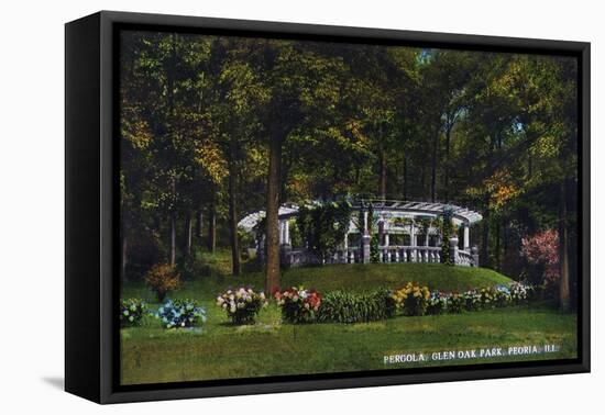 Peoria, Illinois, Glen Oak Park View of the Pergola-Lantern Press-Framed Stretched Canvas