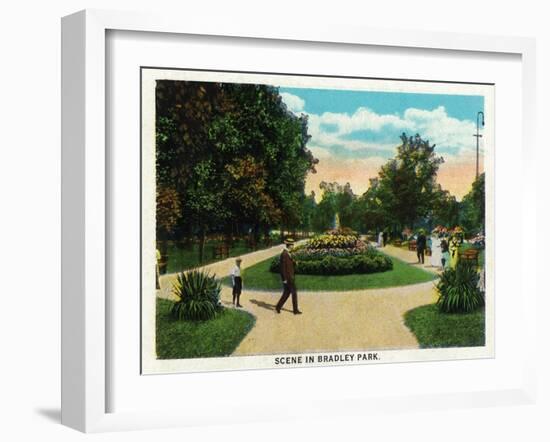 Peoria, Illinois, Scenic View in Bradley Park-Lantern Press-Framed Art Print