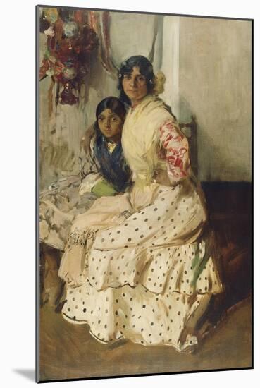 Pepilla the Gypsy and Her Daughter, 1910-Joaquin Sorolla y Bastida-Mounted Giclee Print