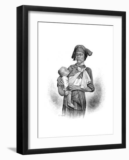 Pepo-Hoan Woman and Child, C1890-E Ronjat-Framed Giclee Print