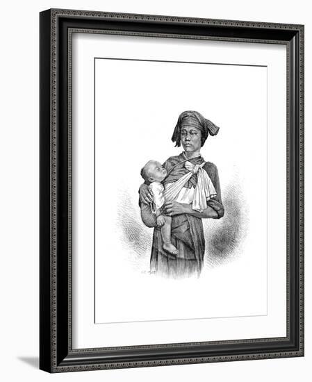 Pepo-Hoan Woman and Child, C1890-E Ronjat-Framed Giclee Print