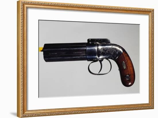 Pepperbox Pistol, Six-Barreled, Nipple Mechanism-null-Framed Giclee Print