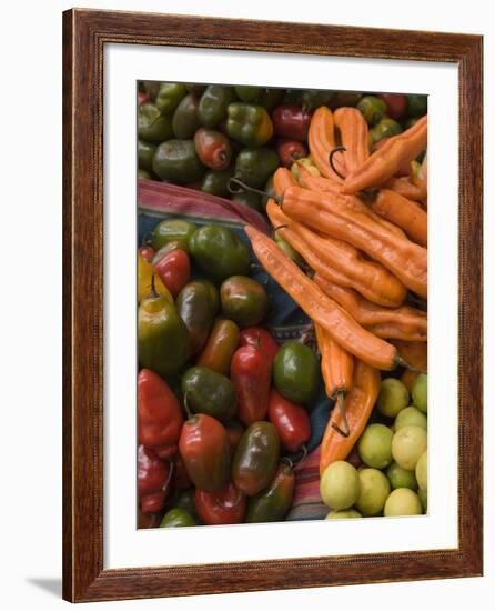 Peppers Displayed in Market, Cuzco, Peru-Merrill Images-Framed Photographic Print