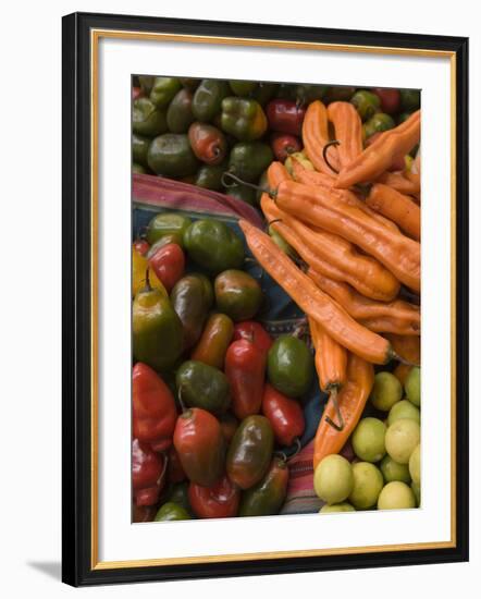 Peppers Displayed in Market, Cuzco, Peru-Merrill Images-Framed Photographic Print