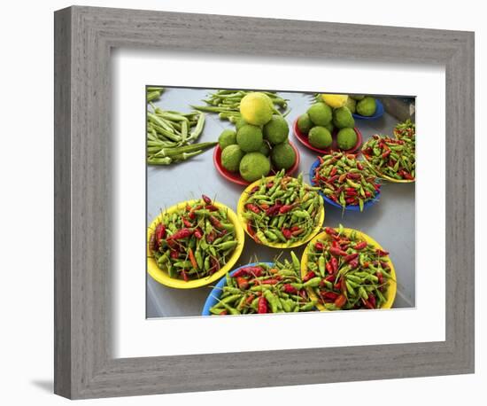 Peppers, Fruit and Vegetable Outdoor Market, Suva, Fiji-Miva Stock-Framed Photographic Print