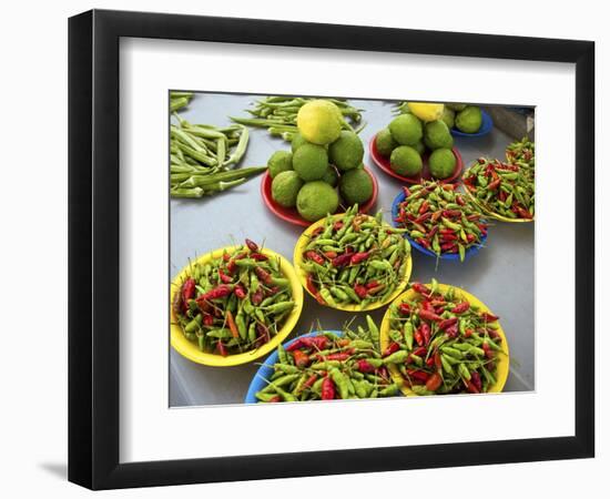 Peppers, Fruit and Vegetable Outdoor Market, Suva, Fiji-Miva Stock-Framed Photographic Print