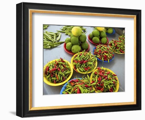 Peppers, Fruit and Vegetable Outdoor Market, Suva, Fiji-Miva Stock-Framed Photographic Print