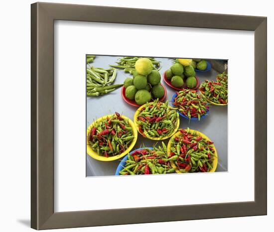 Peppers, Fruit and Vegetable Outdoor Market, Suva, Fiji-Miva Stock-Framed Photographic Print
