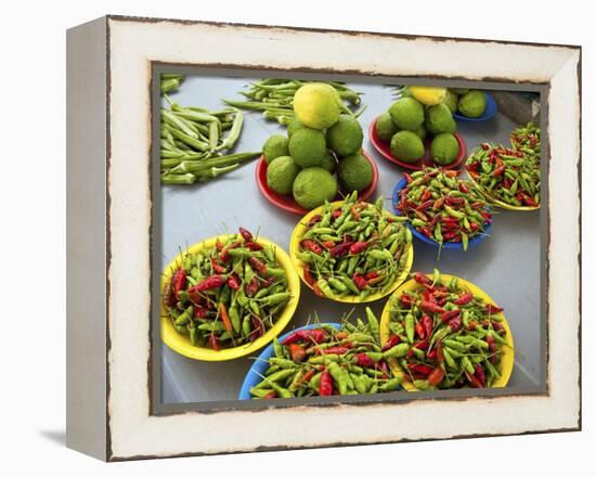 Peppers, Fruit and Vegetable Outdoor Market, Suva, Fiji-Miva Stock-Framed Premier Image Canvas