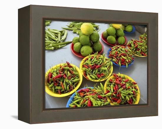 Peppers, Fruit and Vegetable Outdoor Market, Suva, Fiji-Miva Stock-Framed Premier Image Canvas