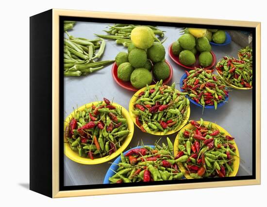 Peppers, Fruit and Vegetable Outdoor Market, Suva, Fiji-Miva Stock-Framed Premier Image Canvas