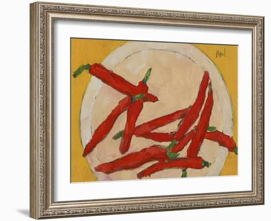 Peppers on a Plate III-Samuel Dixon-Framed Art Print