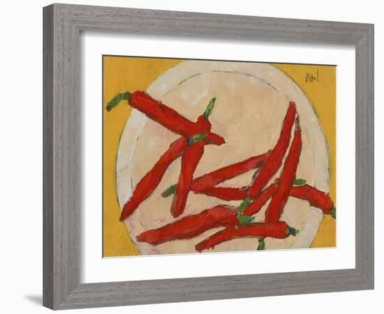 Peppers on a Plate III-Samuel Dixon-Framed Art Print