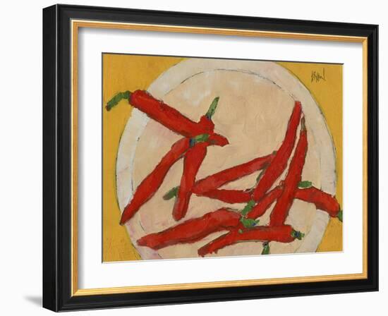 Peppers on a Plate III-Samuel Dixon-Framed Art Print