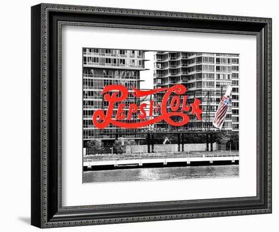 Pepsi Cola Bottling Sign, Long Island City, New York, United States, Black and White Photography-Philippe Hugonnard-Framed Photographic Print