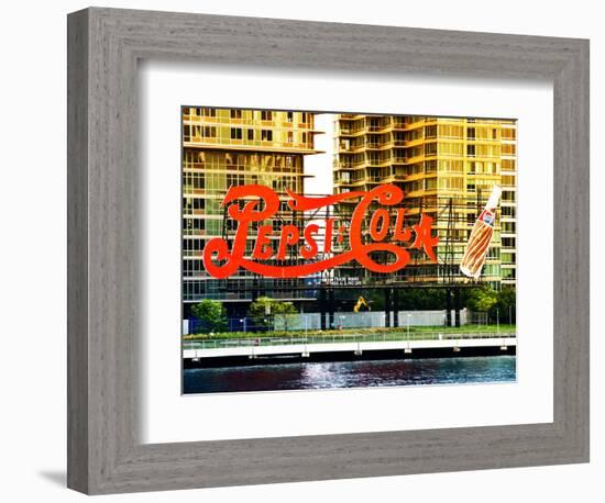 Pepsi Cola Bottling Sign, Long Island City, New York, United States, Colors Style-Philippe Hugonnard-Framed Photographic Print