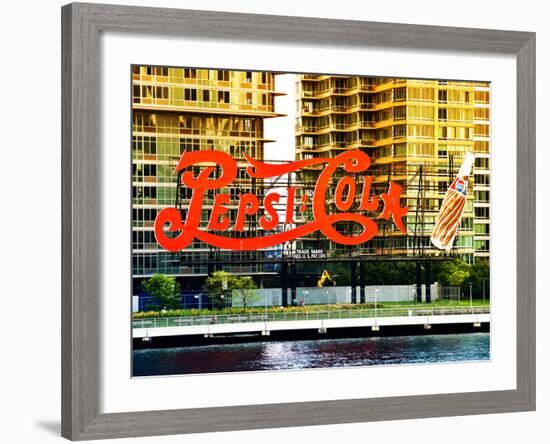 Pepsi Cola Bottling Sign, Long Island City, New York, United States, Colors Style-Philippe Hugonnard-Framed Photographic Print