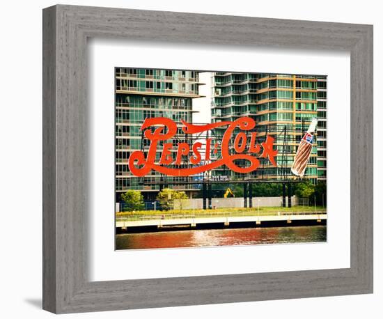 Pepsi Cola Bottling Sign, Long Island City, New York, United States, Vintage-Philippe Hugonnard-Framed Photographic Print