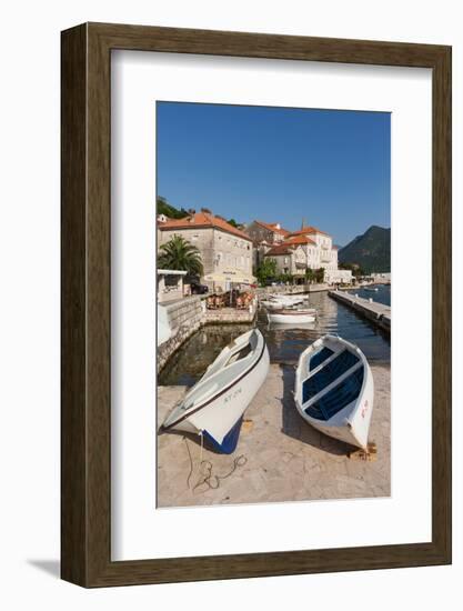 Perast, Kotor, Montenegro. View of the town on the Bay of Kotor.-null-Framed Photographic Print