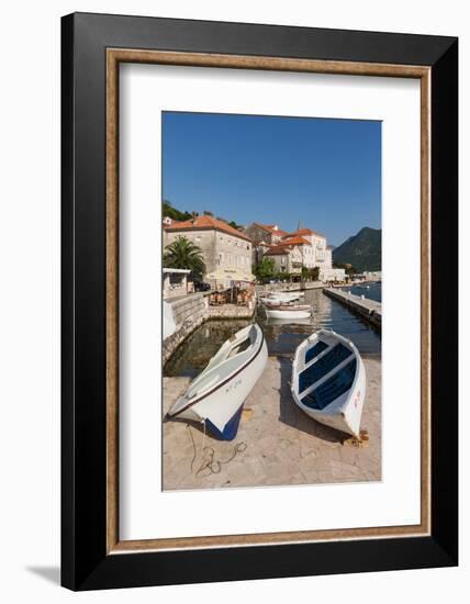 Perast, Kotor, Montenegro. View of the town on the Bay of Kotor.-null-Framed Photographic Print