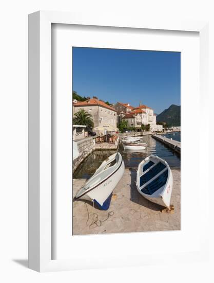 Perast, Kotor, Montenegro. View of the town on the Bay of Kotor.-null-Framed Photographic Print