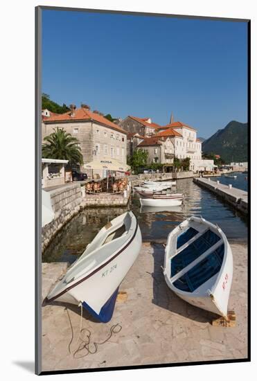 Perast, Kotor, Montenegro. View of the town on the Bay of Kotor.-null-Mounted Photographic Print