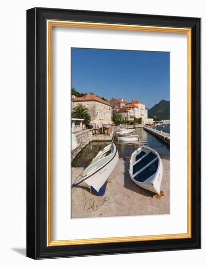Perast, Kotor, Montenegro. View of the town on the Bay of Kotor.-null-Framed Photographic Print