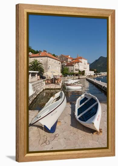 Perast, Kotor, Montenegro. View of the town on the Bay of Kotor.-null-Framed Premier Image Canvas