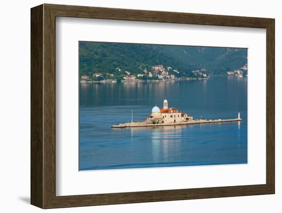 Perast, Montenegro. Bay of Kotor. The artificial island of Our Lady of the Rock.-null-Framed Photographic Print