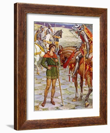 Perceval and Sir Owen in King Arthur's Knights-Walter Crane-Framed Giclee Print