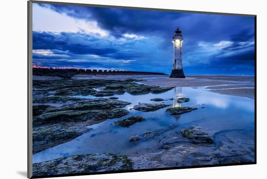 Perch Rock Lighthouse and the sands of New Brighton at twilight, New Brighton, The Wirral-Alan Novelli-Mounted Photographic Print