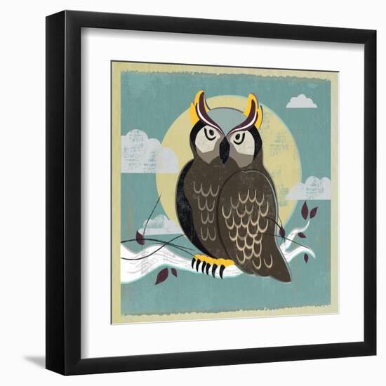 Perched Owl-Anna Polanski-Framed Art Print