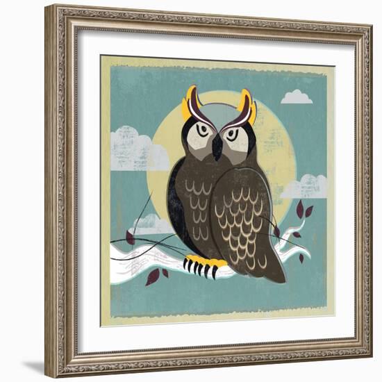 Perched Owl-Anna Polanski-Framed Art Print