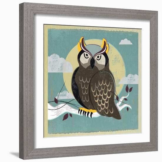 Perched Owl-Anna Polanski-Framed Art Print