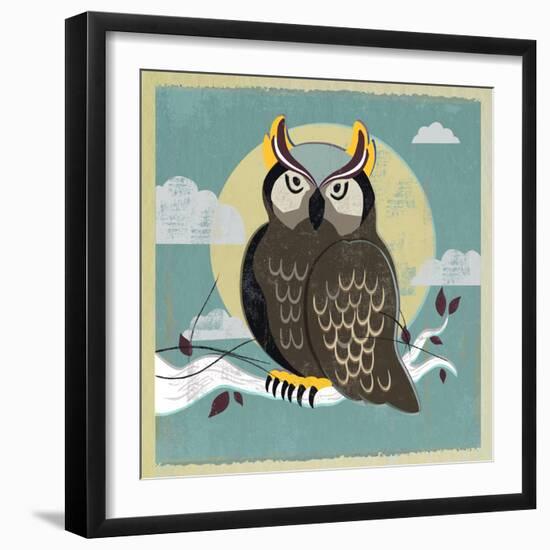 Perched Owl-Anna Polanski-Framed Art Print