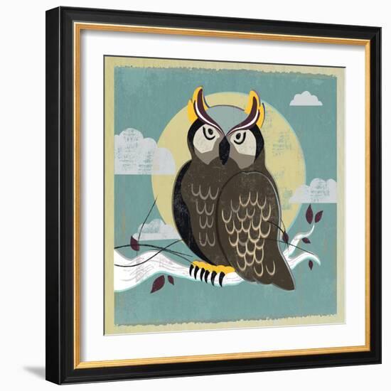 Perched Owl-Anna Polanski-Framed Art Print