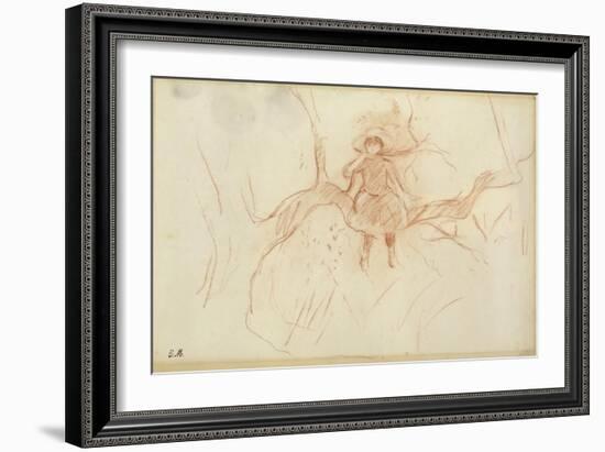 Perching in the Tree, 1889 (Red Chalk on Paper)-Berthe Morisot-Framed Giclee Print