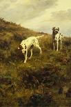 Two Setters Pointing at Quail-Percival L. Rosseau-Framed Premier Image Canvas