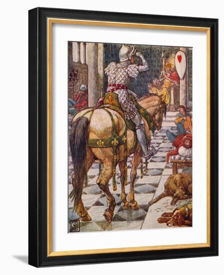 'Percival Obtains the Shield of the Beating Heart', 1911-Walter Crane-Framed Giclee Print