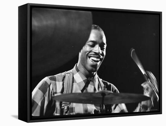 Percussionist Jo Jones at Cymbals at Recording Session for Jammin' the Blues-Gjon Mili-Framed Premier Image Canvas