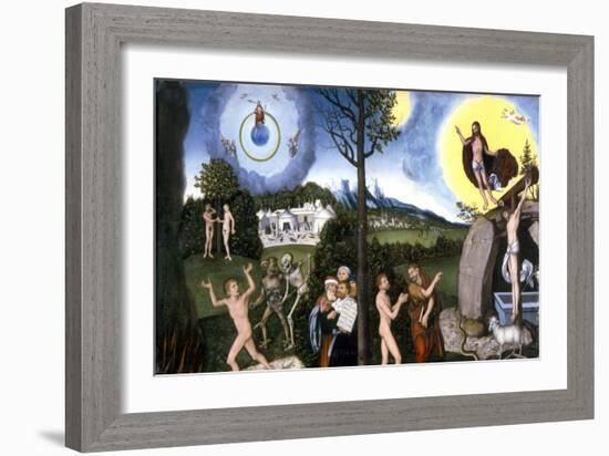 Perdition and Salvation 1529-Lucas Cranach the Elder-Framed Giclee Print