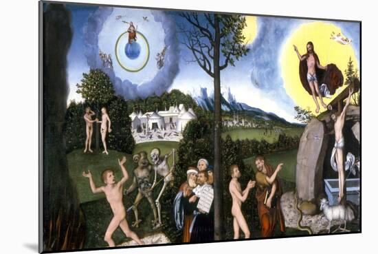 Perdition and Salvation 1529-Lucas Cranach the Elder-Mounted Giclee Print