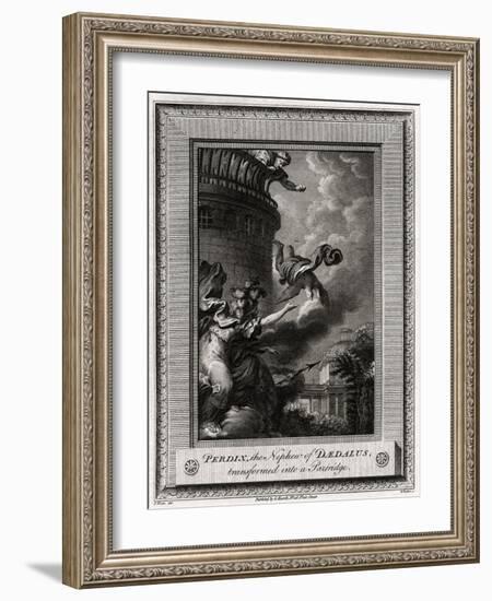 Perdix, the Nephew of Daedalus, Transformed into a Partridge, 1774-W Walker-Framed Giclee Print