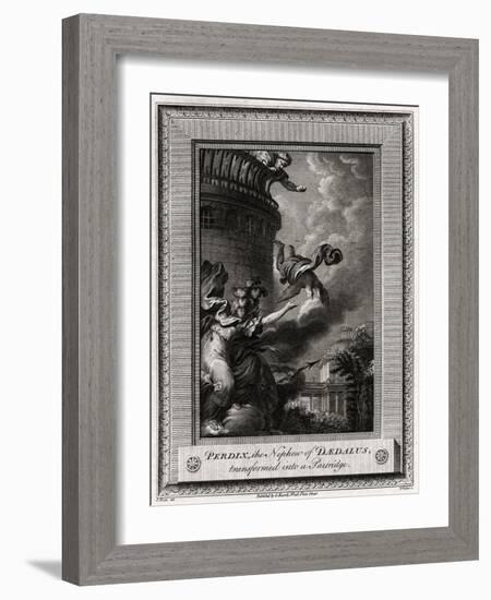 Perdix, the Nephew of Daedalus, Transformed into a Partridge, 1774-W Walker-Framed Giclee Print