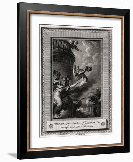 Perdix, the Nephew of Daedalus, Transformed into a Partridge, 1774-W Walker-Framed Giclee Print